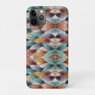 Funda Para iPhone 11 Pro Hermosas plumas de cristal de hielo multicolor