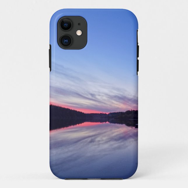 Funda De Case-Mate Para iPhone Hermoso atardecer salvaje sobre la foto del lago (Reverso)