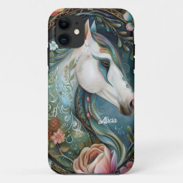 Funda Para iPhone 11 Hermoso Caballo Blanco de Fantasía