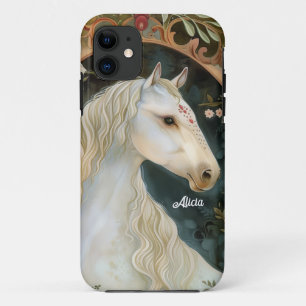 Funda Para iPhone 11 Hermoso Caballo Blanco de Fantasía