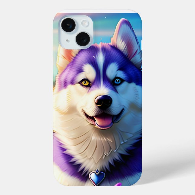 Funda De Case-Mate Para iPhone Hermoso cachorro Husky uno (Reverso )