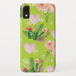Funda Para iPhone XR Hermoso Cactus Pastel Floral Verde