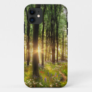 Funda Para iPhone 11 Hermoso camino de bosques de flores silvestres y a