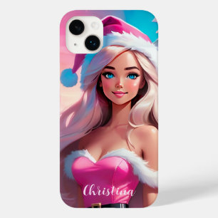 Funda Para iPhone 14 Plus De Case-Mate Hermoso Chica de Navidades rosados 01