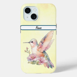 Funda Para iPhone 15 Hermoso colibrí duro