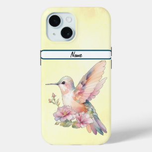 Funda Para iPhone 15 Hermoso colibrí duro