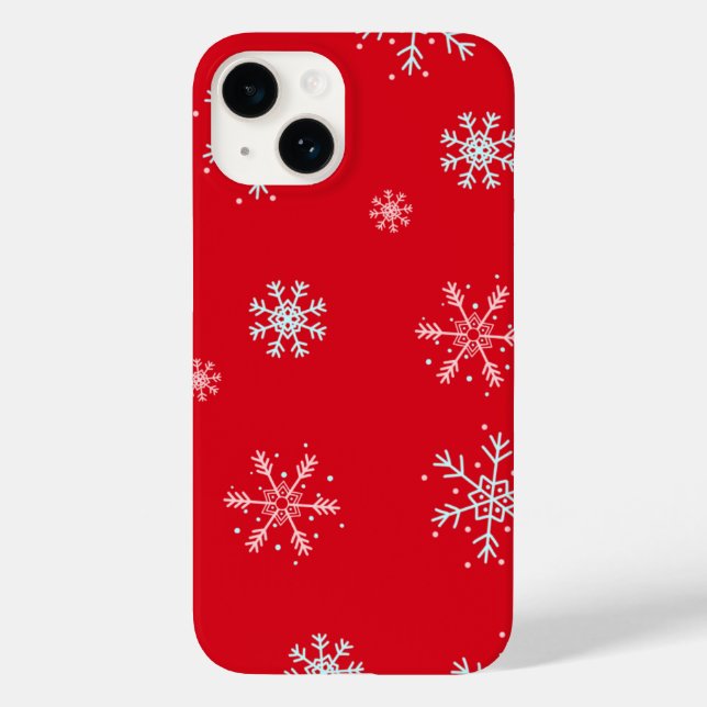 Funda De Case-Mate Para iPhone Hermoso copo de nieve rojo (Reverso )