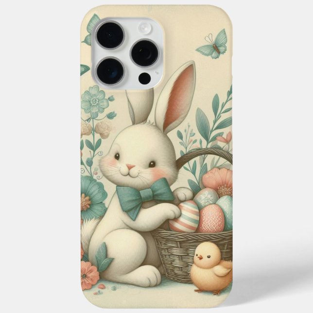 Funda De Case-Mate Para iPhone Hermoso de Pascua y pollo (Reverso )