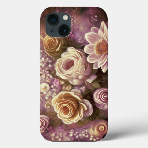 Funda Para iPhone 13 Hermoso Funda-teléfono móvil de patrón de flores a