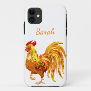 Funda Para iPhone 11 Hermoso gallo de diseño dorado gallo de pollo
