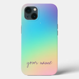 Funda Para iPhone 13 Hermoso gradiente arcoiris del Pastel de Personali