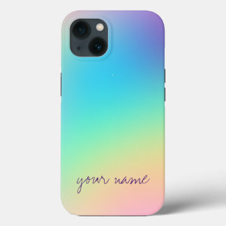 Funda Para iPhone 13 Hermoso gradiente arcoiris del Pastel de Personali