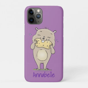 Funda Para iPhone 11 Pro Hermoso hámster sonriente lindo con personalizado