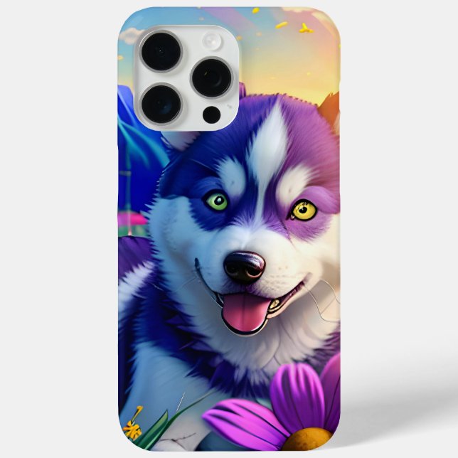 Funda De Case-Mate Para iPhone Hermoso Husky Puppy Tres (Reverso )