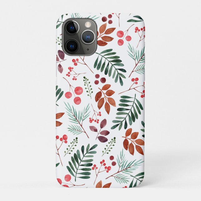 Funda De Case-Mate Para iPhone Hermoso invierno acuático de Berry and Branches   (Reverso)