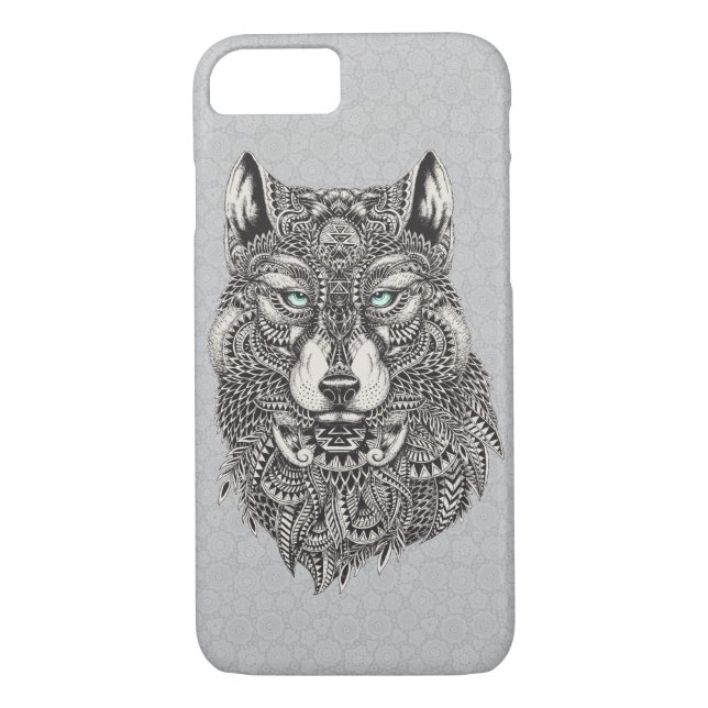 Funda De Case-Mate Para iPhone Hermoso Lobo, Ilustracion abstracto (Reverso)