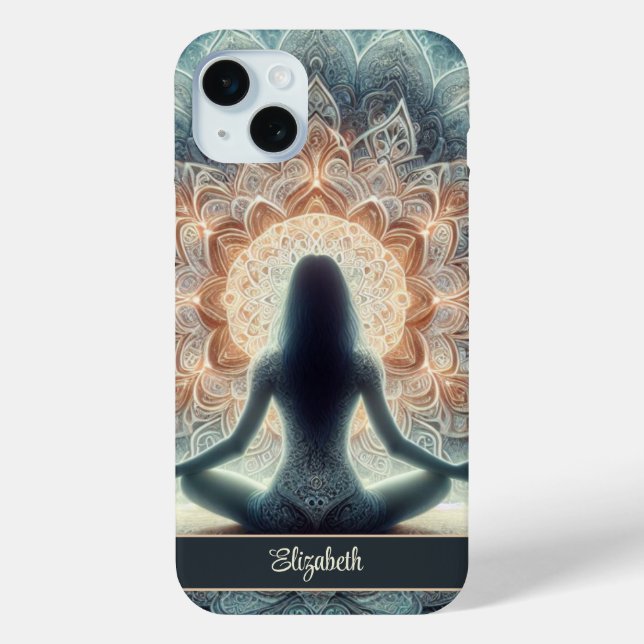 Funda De Case-Mate Para iPhone Hermoso Mandala Meditación Chica Nombre personaliz (Reverso )