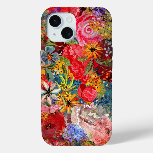 Funda De Case-Mate Para iPhone Hermoso Modelo Floral Brillante Abstracto Abstract (Reverso )