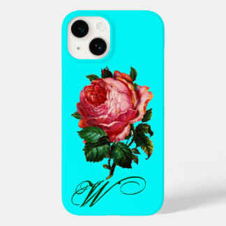 Funda Para iPhone 14 De Case-Mate HERMOSO MONOGRAMA DE ROSA ROSA ROSA ROSA ROSA,Aqua