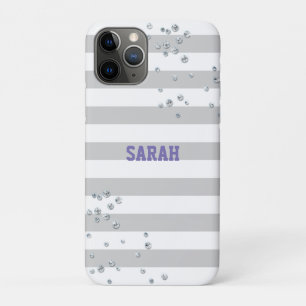 Funda Para iPhone 11 Pro Hermoso morado-blanco, con zircones