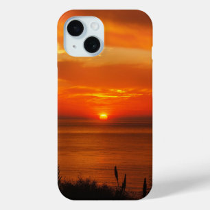 Funda Para iPhone 15 Hermoso paisaje de playa personalizado al atardece