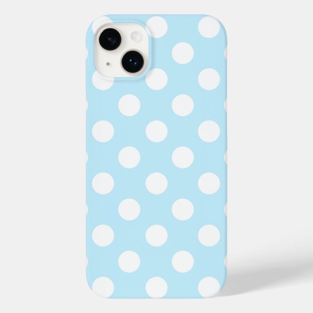 Funda De Case-Mate Para iPhone Hermoso Pastel Azul Con Grandes Puntos De Polka (Reverso )