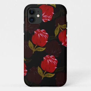 Funda Para iPhone 11 Hermoso patrón de bordado de rosas rojas translúci