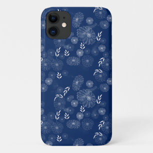Funda Para iPhone 11 Hermoso Patrón de Doodles de Flor Silvestre