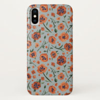 Hermoso patrón de flor de adormidera Naranja pinta