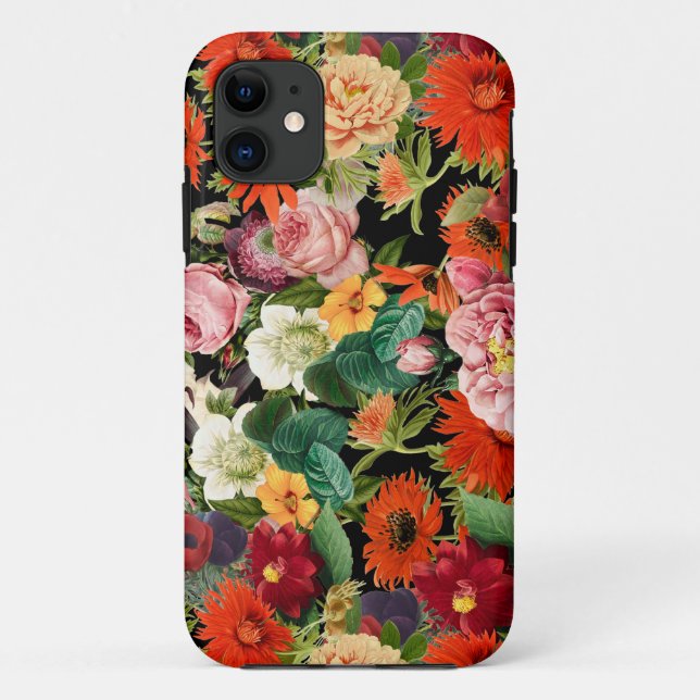 Funda De Case-Mate Para iPhone Hermoso patrón de flores (Reverso)