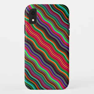 Funda Para iPhone XR Hermoso patrón de rayas onduladas coloridas