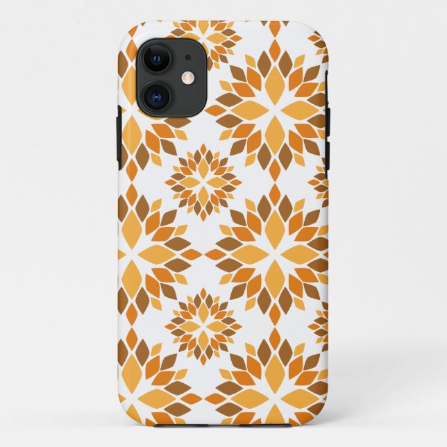 Funda De Case-Mate Para iPhone hermoso patrón floral marrón (Reverso)