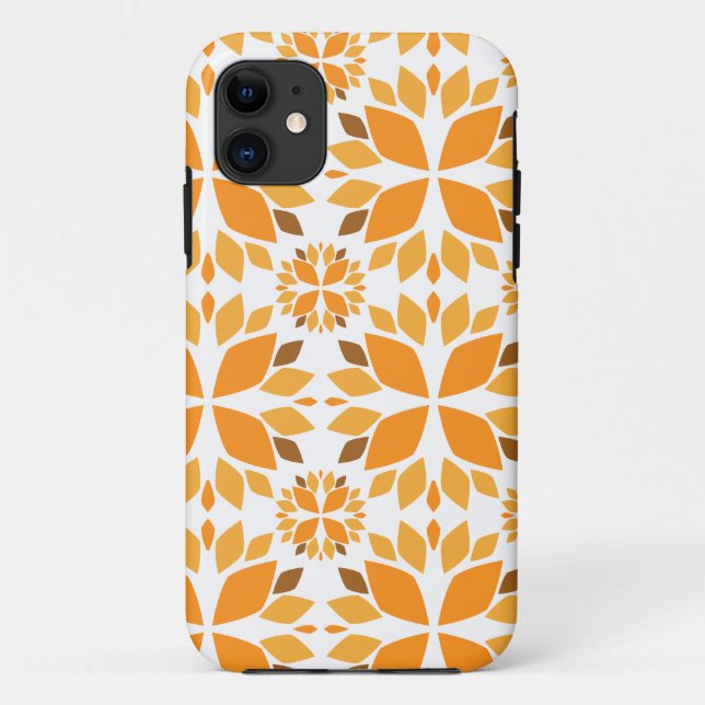 Funda De Case-Mate Para iPhone hermoso patrón floral marrón (Reverso)