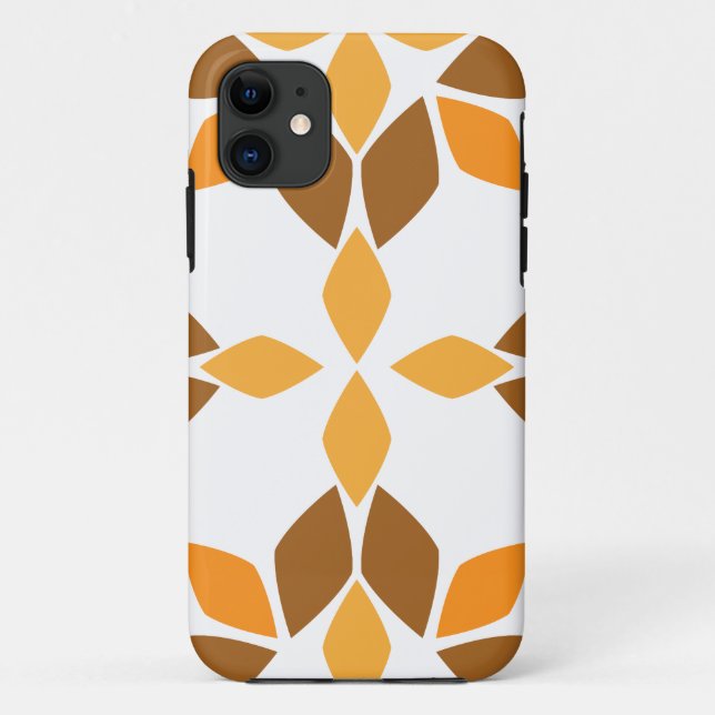 Funda De Case-Mate Para iPhone hermoso patrón floral marrón (Reverso)