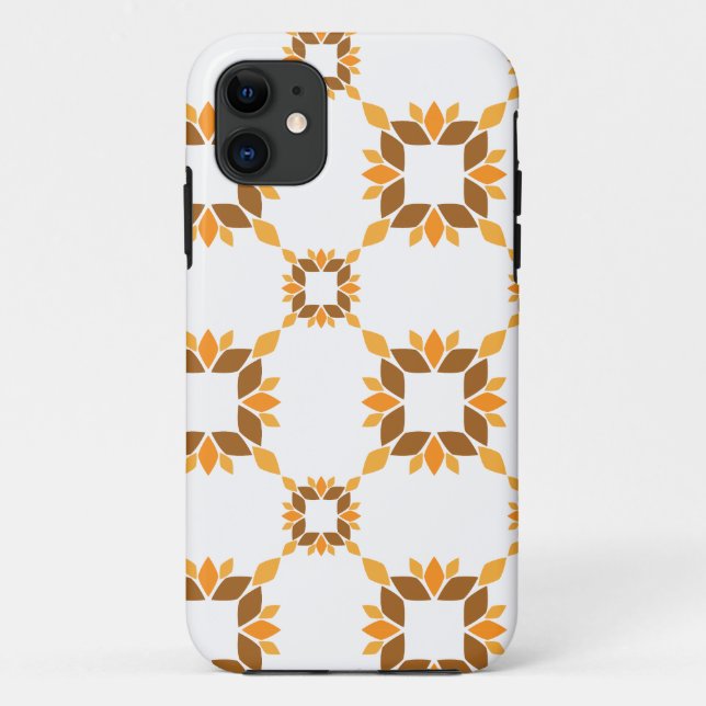 Funda De Case-Mate Para iPhone hermoso patrón floral marrón (Reverso)