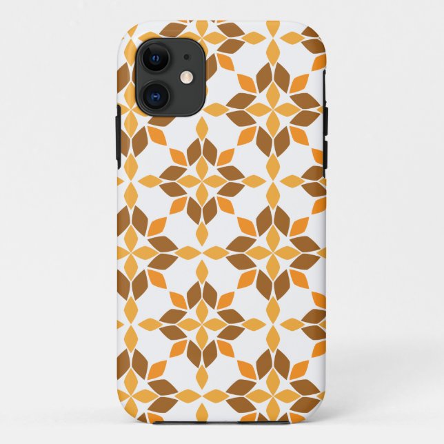 Funda De Case-Mate Para iPhone hermoso patrón floral marrón (Reverso)