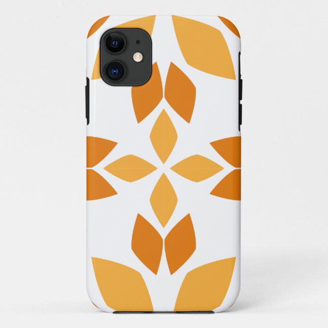 Funda De Case-Mate Para iPhone hermoso patrón floral marrón (Reverso)