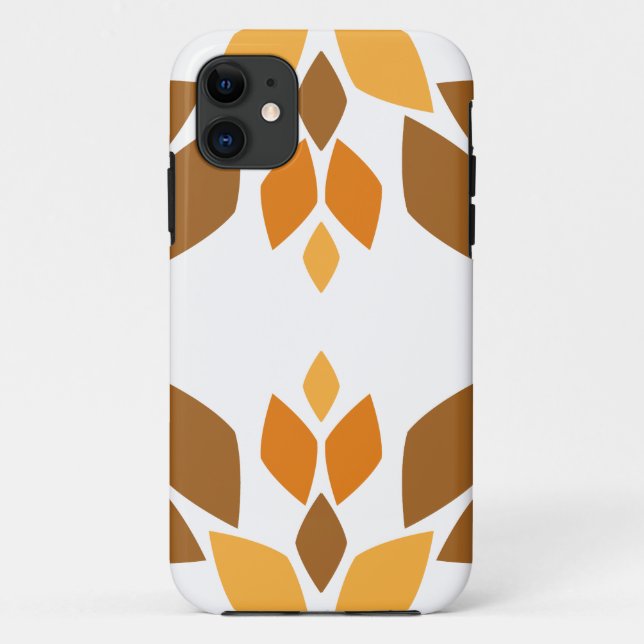 Funda De Case-Mate Para iPhone hermoso patrón floral marrón (Reverso)