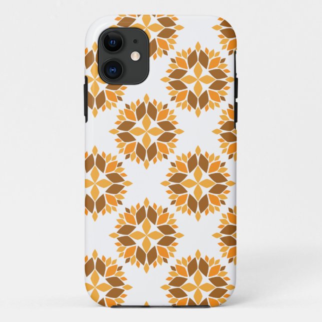 Funda De Case-Mate Para iPhone hermoso patrón floral marrón (Reverso)