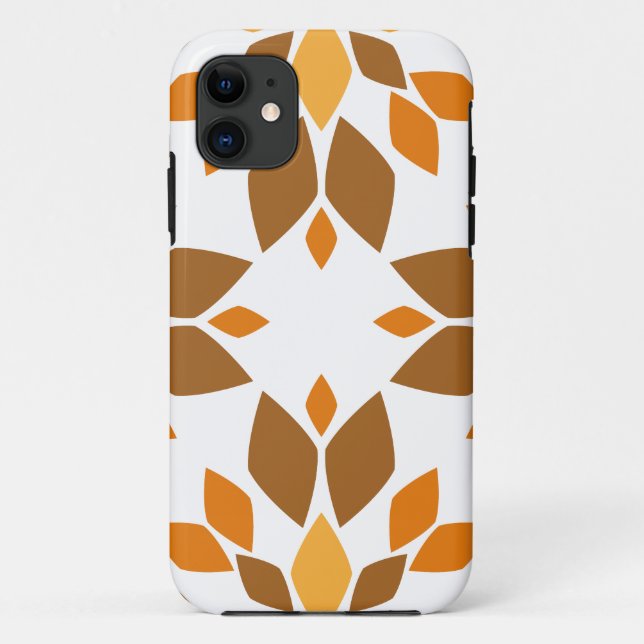 Funda De Case-Mate Para iPhone hermoso patrón floral marrón (Reverso)
