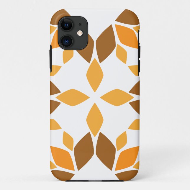 Funda De Case-Mate Para iPhone hermoso patrón floral marrón (Reverso)
