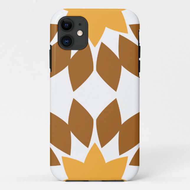Funda De Case-Mate Para iPhone hermoso patrón floral marrón (Reverso)