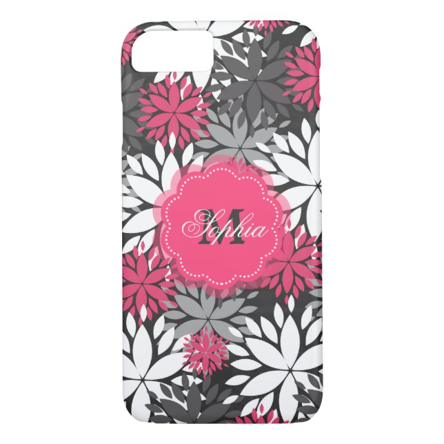 Funda De Case-Mate Para iPhone Hermoso patrón floral monocasco de moda femenina (Reverso)