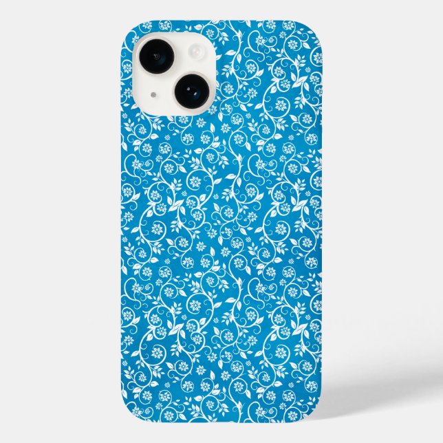 Funda De Case-Mate Para iPhone Hermoso patrón geométrico azul (Reverso )