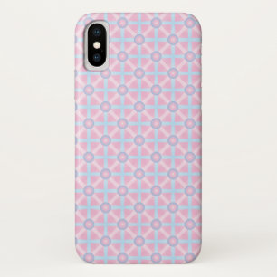 Funda Para iPhone X Hermoso Patrón Rosa, Morado y Azul Claro