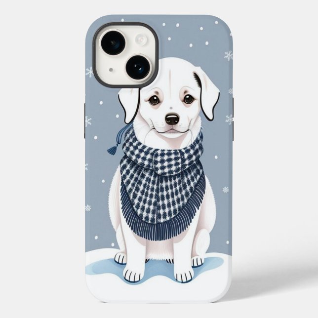 Funda De Case-Mate Para iPhone Hermoso Perro Blanco (Reverso )