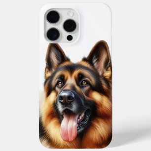 Funda Para iPhone 15 Pro Max Hermoso perro pastor alemán en acuarela