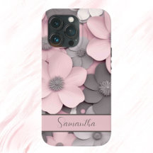 Hermoso Poppies 3D Rosa-Gris Floral