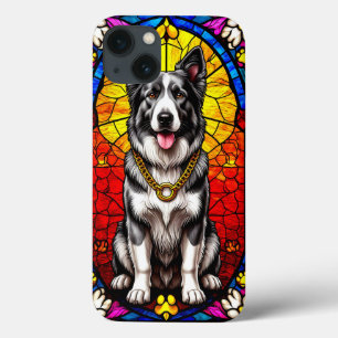 Funda Para iPhone 13 Hermoso retrato de perro en obra de arte de vidrio
