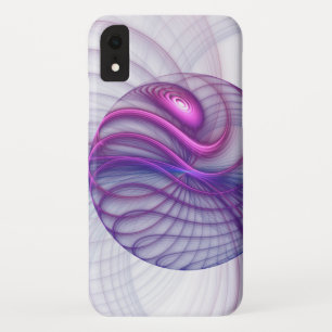 Funda Para iPhone XR Hermoso Swing Moderno Resumen Arte Fractal Rosa